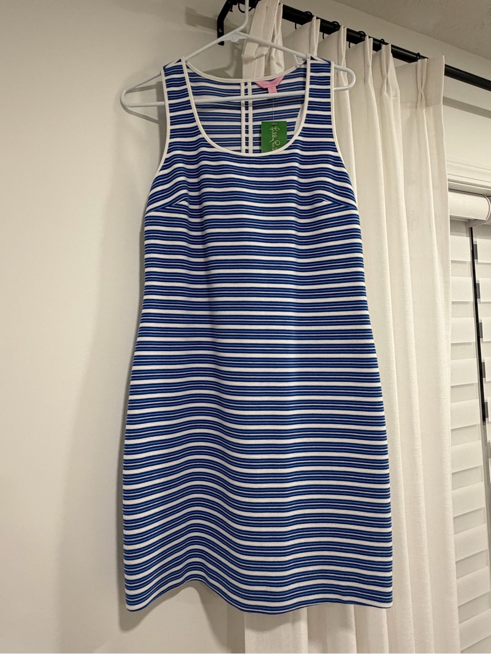 Lilly Pulitzer Blue and White Striped Sleeveless Shift Dress